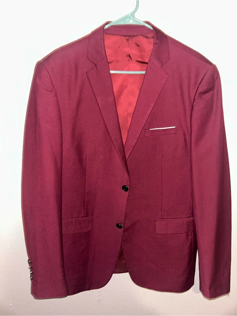 Burgundy two piece suit